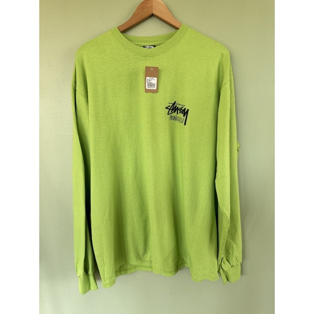 STUSSY HONOLULU HAWAII RARE LIMITED EDITION LONG SLEEVE TEE SIZE XL Green​​​ - Picture 4 of 7